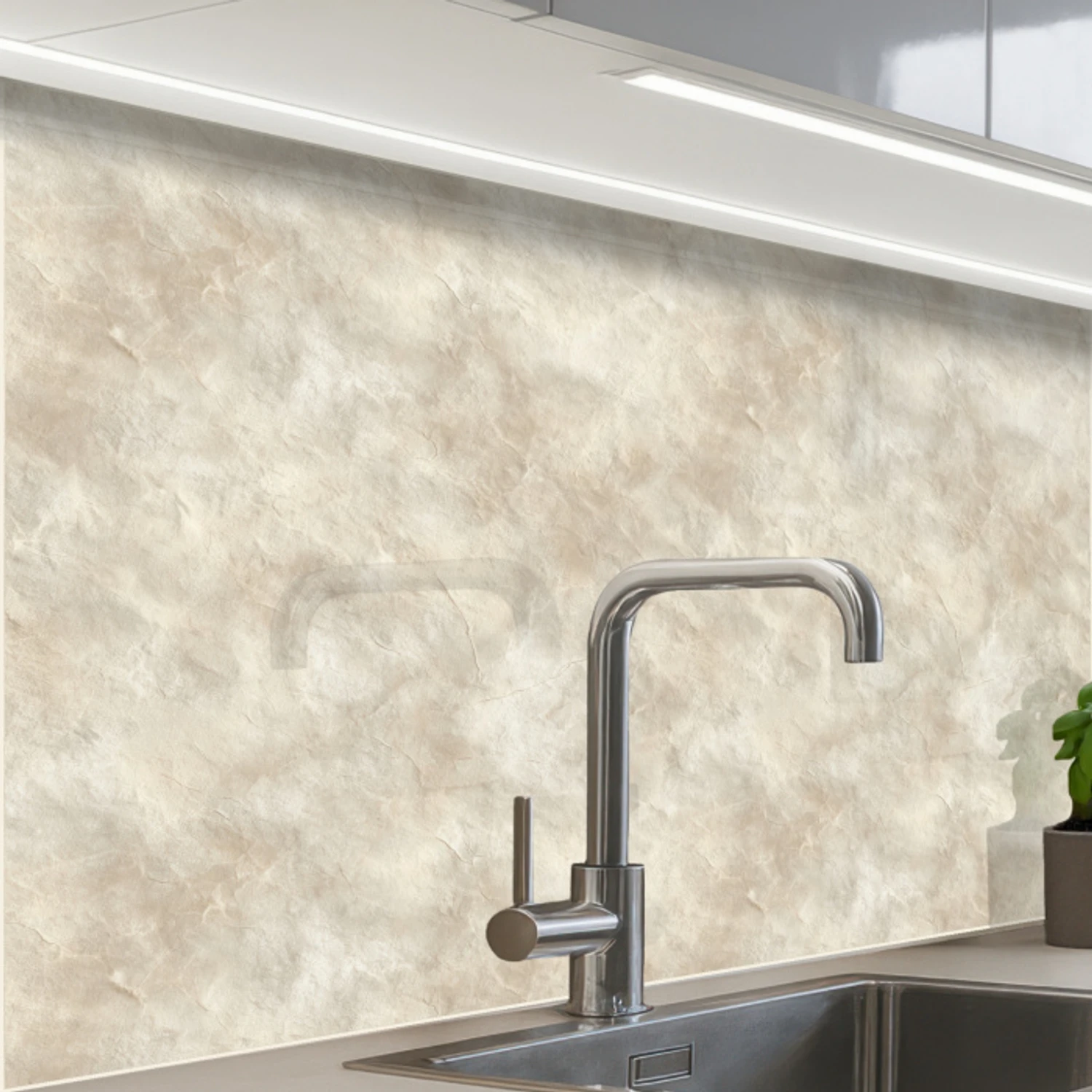Beige - Reliëfstructuur - Natuursteen keuken achterwand 2 middel 865 -zzzz3d_schuin