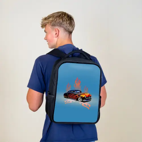 Hotrod flames Rugzak - Zwart middel -sfeer8