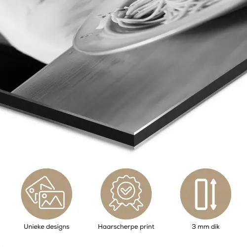 Hond - Bulldog - Pasta - Bril - Stoer - Dieren aluminium wit klein -closeup_NL