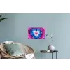 Hartvormig - Tie dye - Paars Muursticker klein -plant