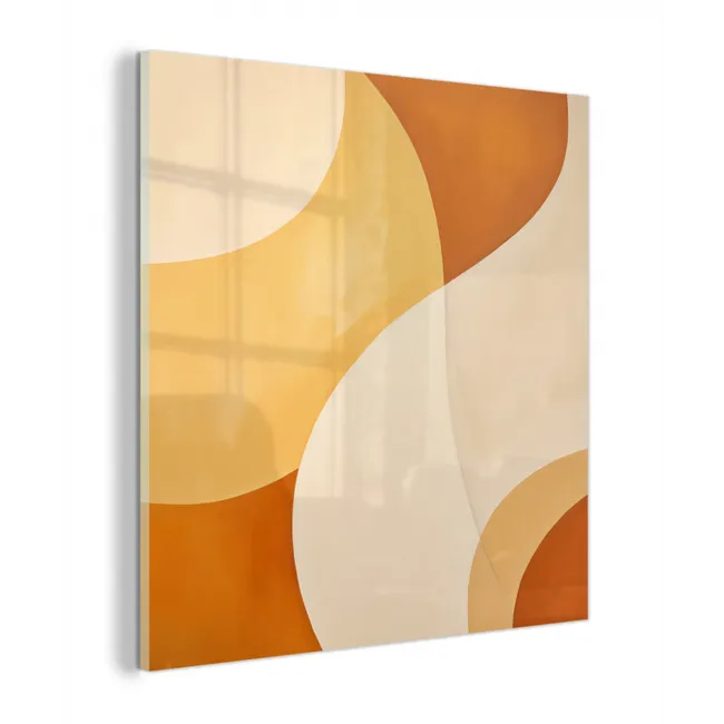 Abstract - Patroon - Modern - Beige - Oranje plexiglas 5mm klein -z3d