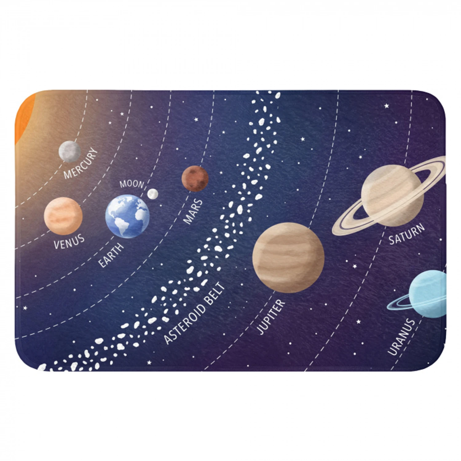 Planetenstelsel - Ruimte - Illustratie Badmat klein -3d