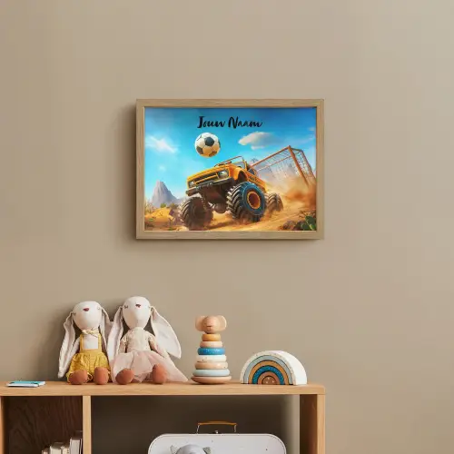 Monstertruck - Voetbal - Woestijn Light Box met batterij (Wandlamp kind) middel -sfeer2_kind
