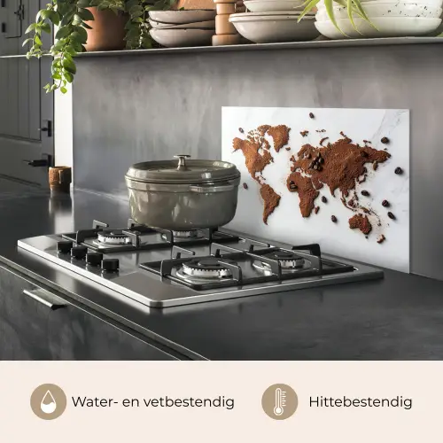 Wereldkaart - Koffie - Marmer keuken achterwand spatscherm klein -usp_NL
