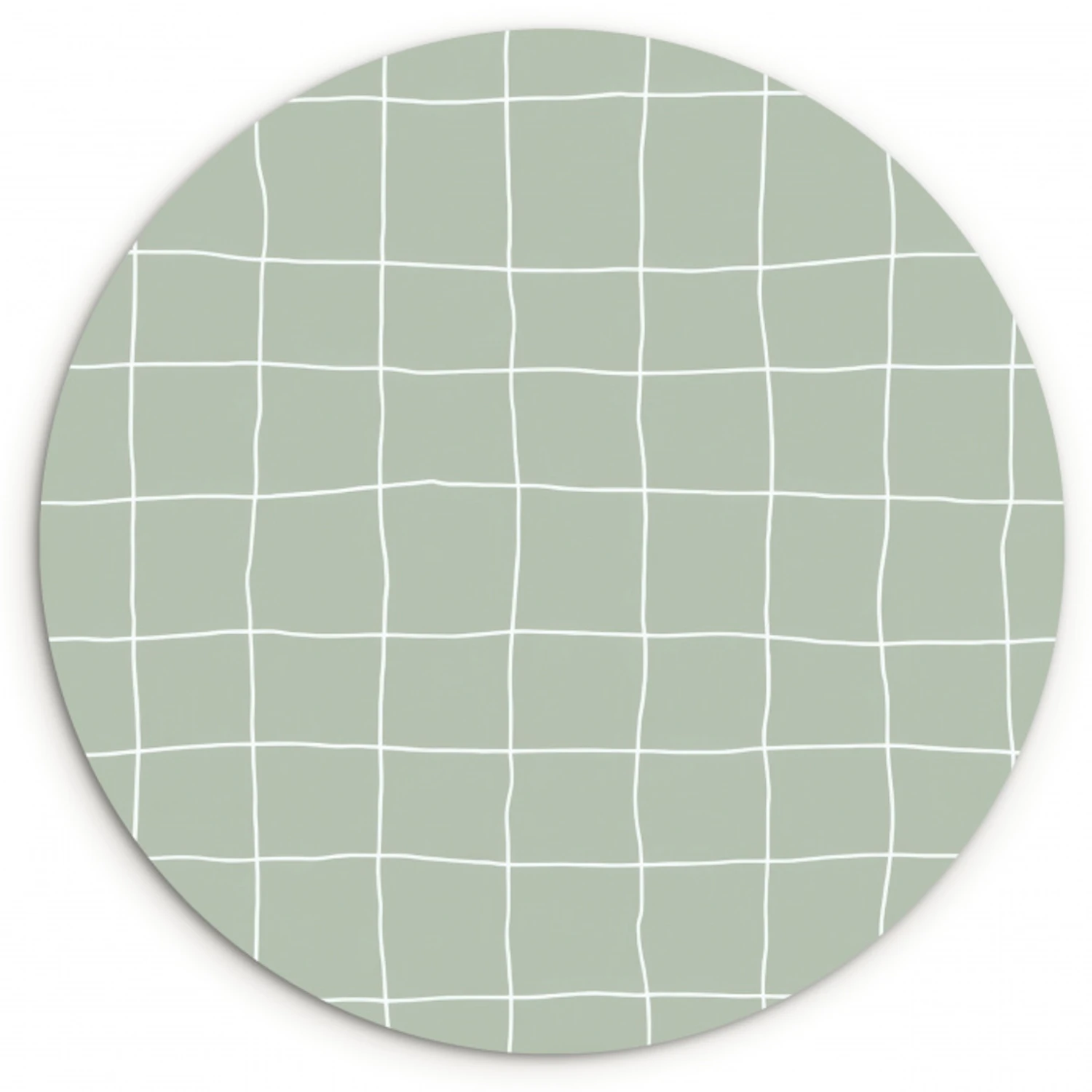 Ruitpatroon - Golvend - Groen Wandcirkel kunststof plaat 5mm dik klein 188 -3d