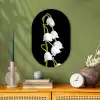 Lelietjes van dalen - Bloemen - Zwart - Flora Wandcirkel Ovaal Forex klein -sfeer2