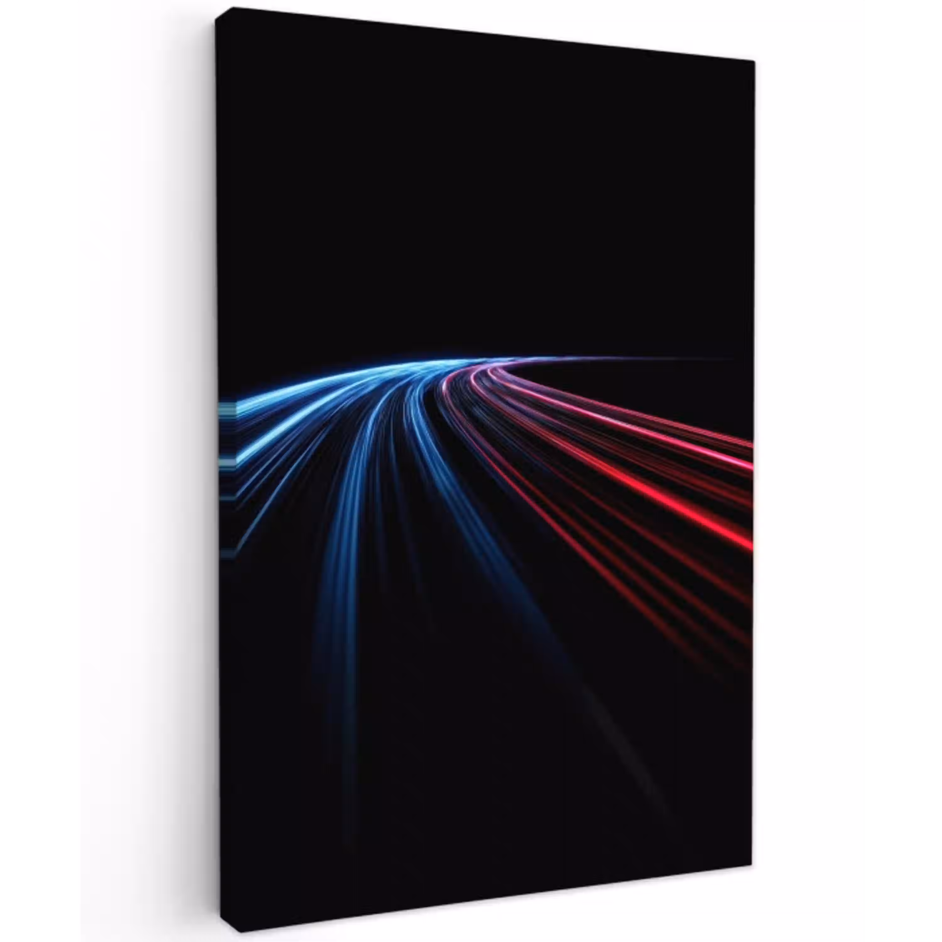 Gaming - Strepen - Gebogen - Blauw Tuinposter op houten frame 2 cm dik middel -3d
