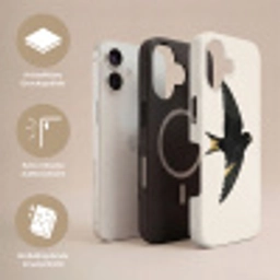 Zwarte zwaluw - Gouden accenten - Lichte achtergrond Toughcase MagSafe Apple iPhone 17 klein -USP_Lagen_DE
