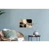 Abstract - Vlakken - Zwart - Rond Muursticker klein -plant