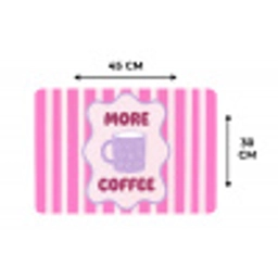 More coffee - Roze - Paars - Strepen - Mok Placemat vinyl groot -specs