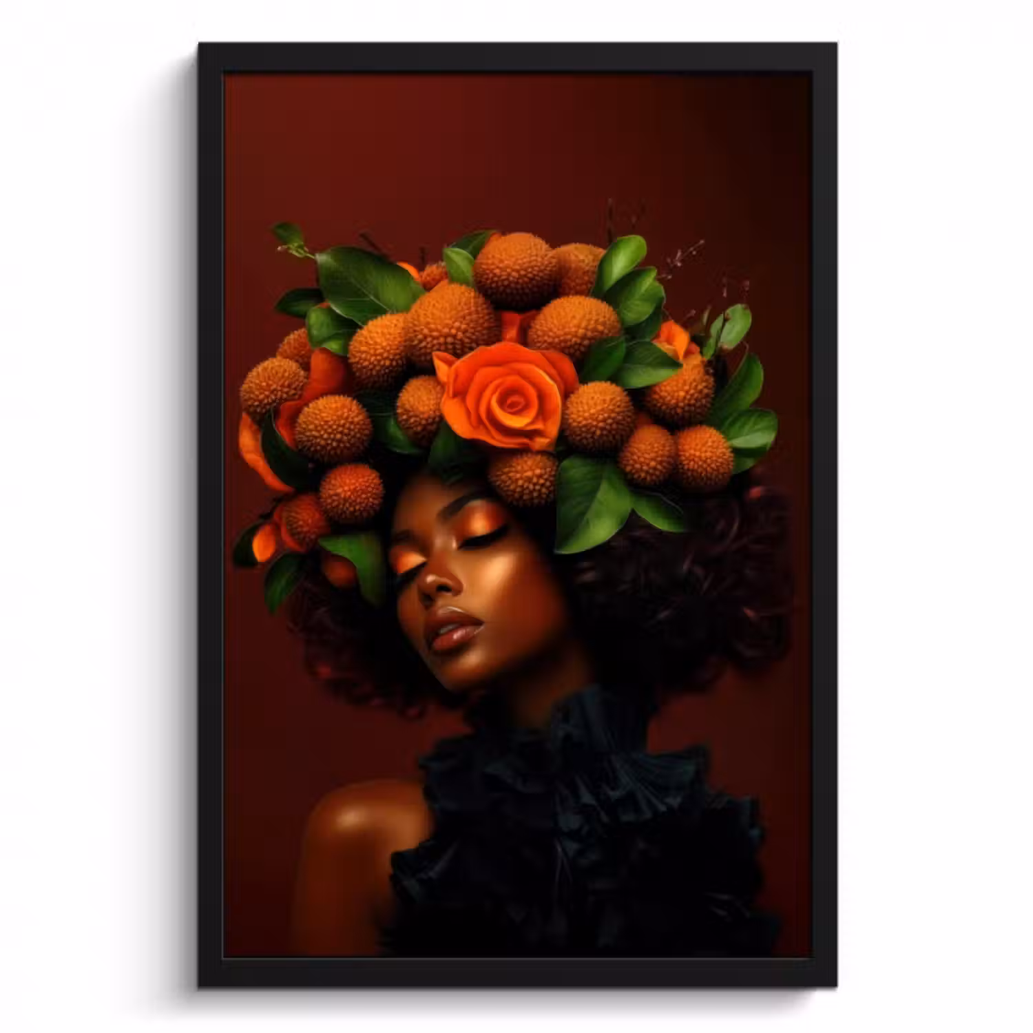 Cadre Photo - Femme - litchi - exotique