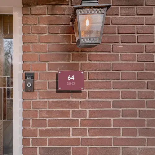 Donker oudroze - Modern Naambord Rechthoek middel -sfeer7-rechthoek-S