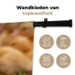 Pijltje - Eend - Natuur - Geel Wandkleed katoen middel -sfeer2