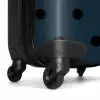 Blauwe achtergrond met zwarte stippen NBS - Handbagage koffer - Kinderen Unisex middel -wiel