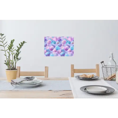 Schelpen - Paars - Blauw - Patroon Muursticker klein -eettafel