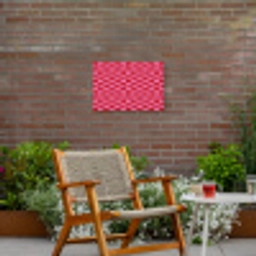 Rood - Roze - Schaakbord - Valentijn Tuinposter op houten frame 2 cm dik klein -sfeer3