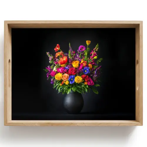 Felgekleurd - Bloemen - Vaas Dienblad Rechthoek middel -z3d_shopping