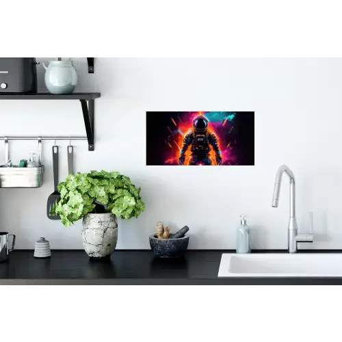 Astronaut - Neon - Gaming - Ruimte Muursticker klein -keuken