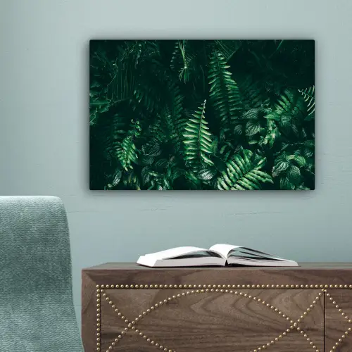 Bladeren - Jungle - Natuur - Tropisch - Planten canvas 2cm klein -sfeer4