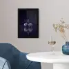 Porselein- Kersen - Delfts - Blauw fotolijst zwart zonder passe partout klein -sfeer4