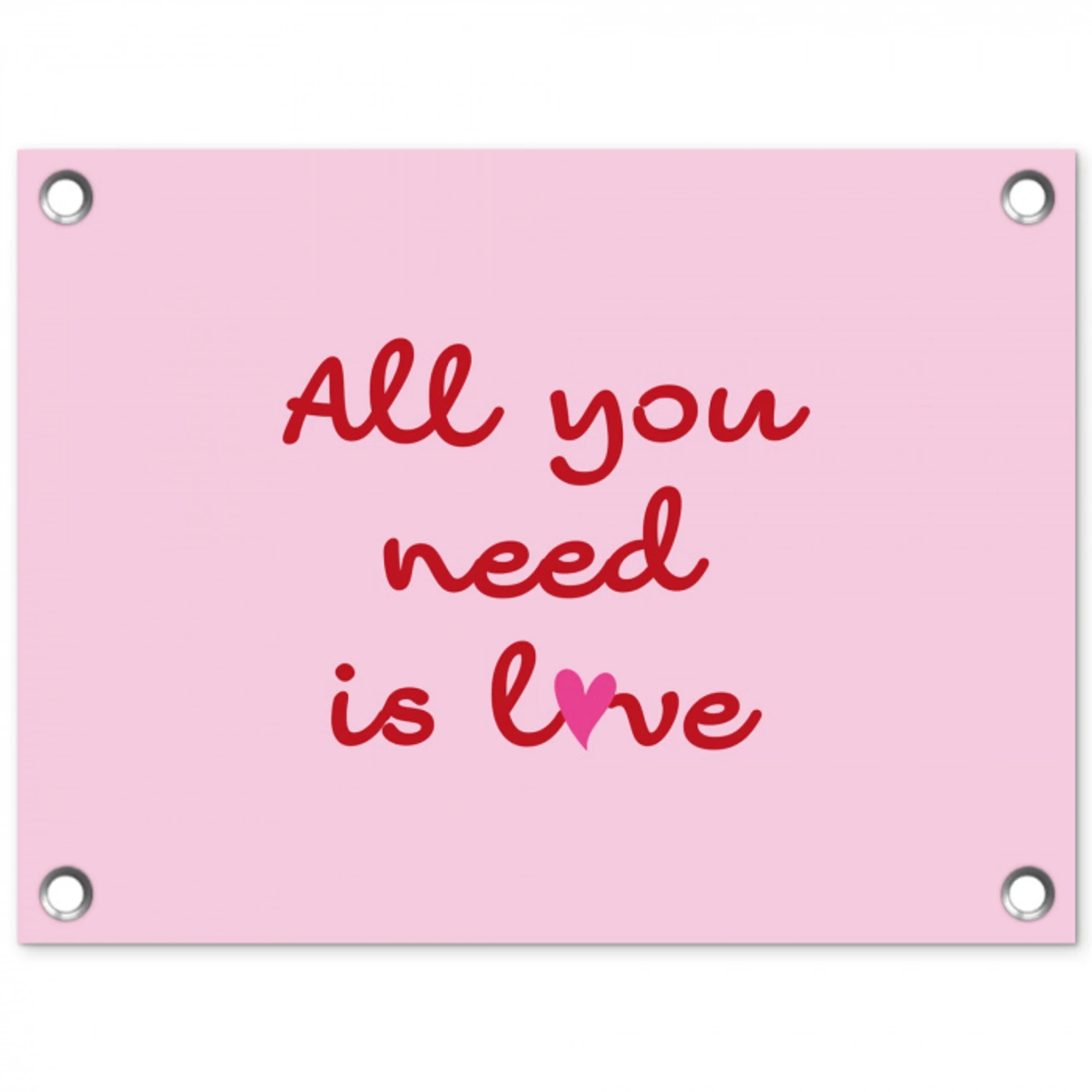 Tekst - Roze - Love - Hart tuinposter los doek klein -3d