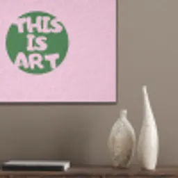 This is art - Tekst - Cirkel - Groen PET vilt klein -sfeer6_closeup
