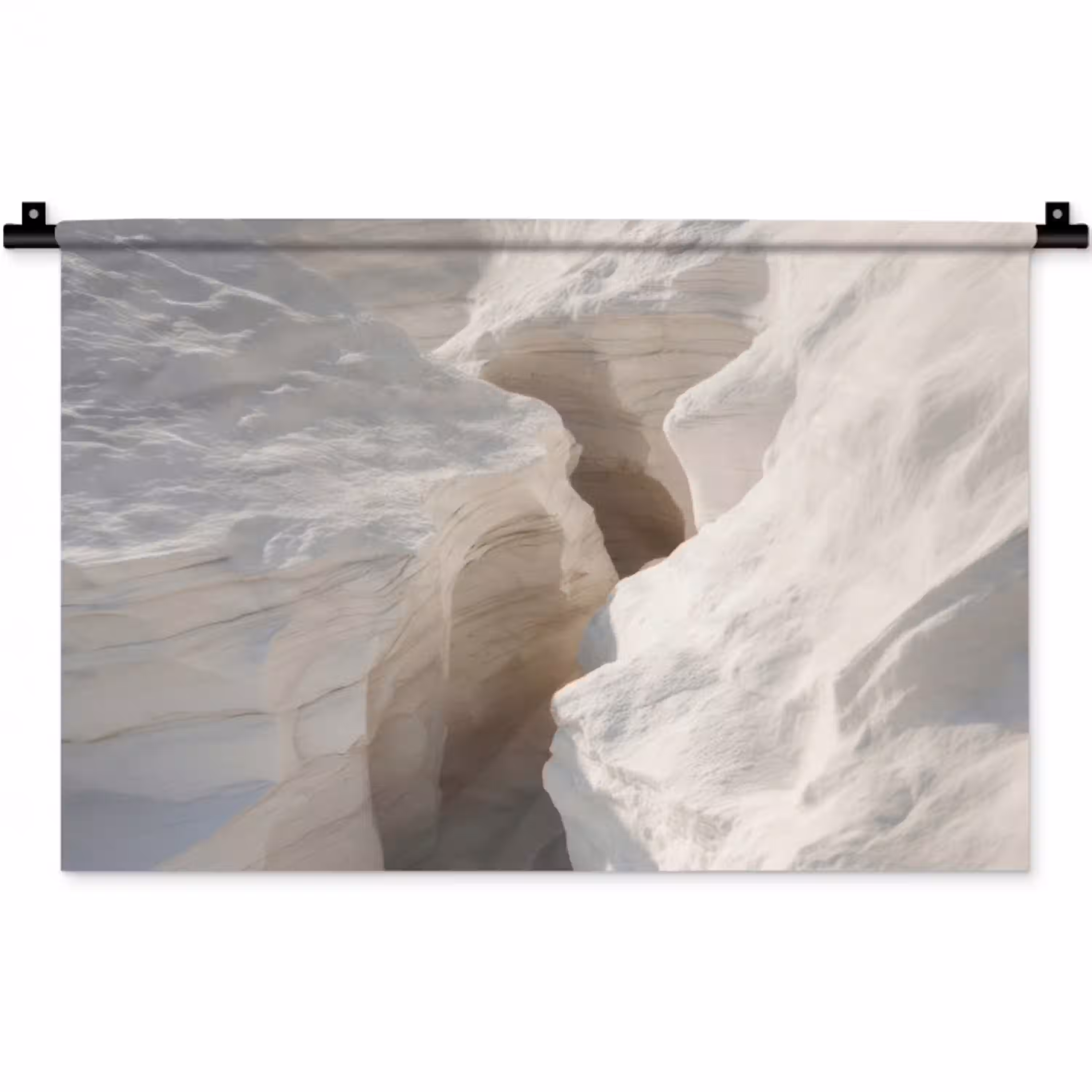Kloof - Wit - Sneeuw Wandkleed katoen klein -zz3d