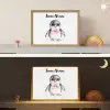Pinguïn - Strikje - Roze - Dier Light Box met batterij (Wandlamp kind) middel -sfeer3_kind