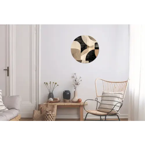 Abstract - Vormen - Modern - Beige Wandcirkel aluminium klein -woonkamer