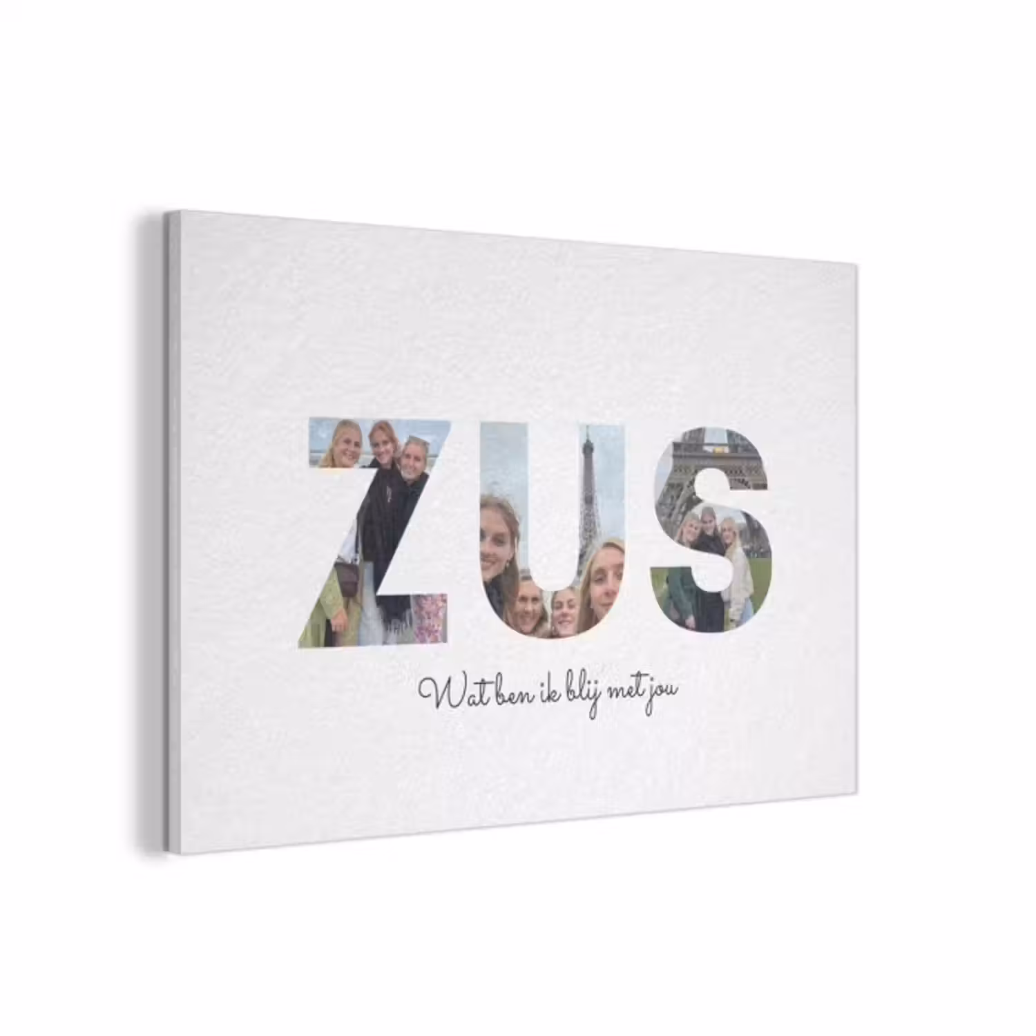 Akoestisch schilderij - Zus - Lettercollage