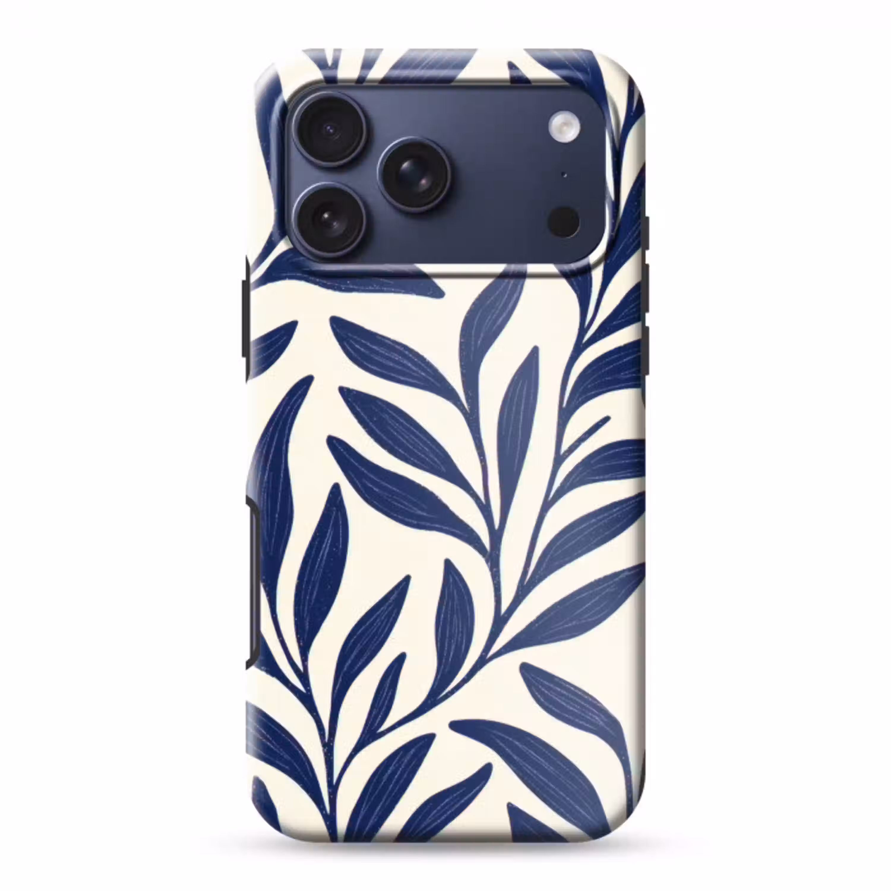 Bladeren - Klimop - Donkerblauw Toughcase MagSafe Apple iPhone 17 Pro Max klein -3d