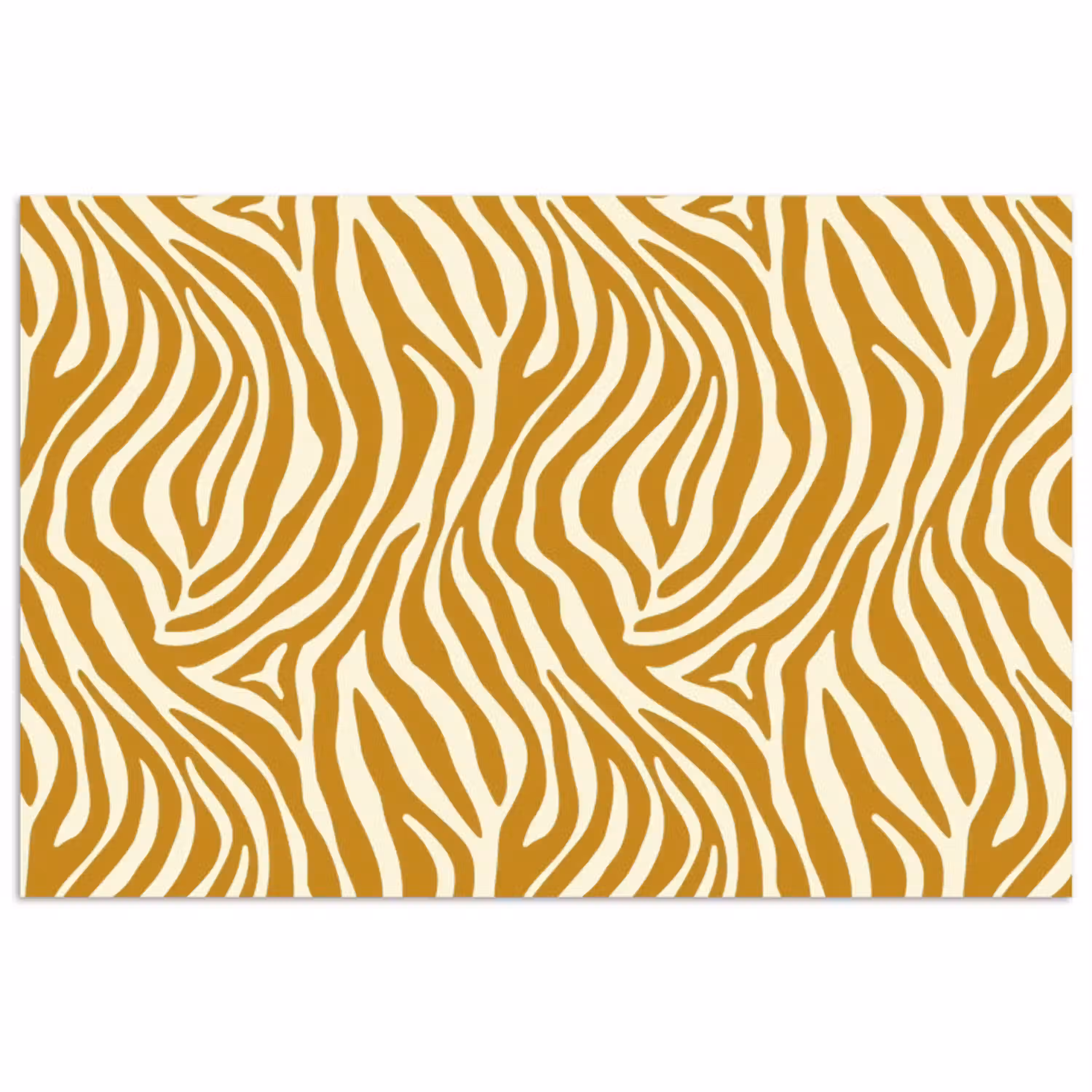 Zebra - Klassiek - Oker - Geel poster papier klein 62 -3d