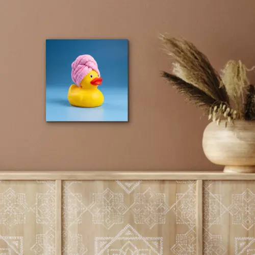Badeend - Handdoek - Blauw aluminium wit klein -sfeer4