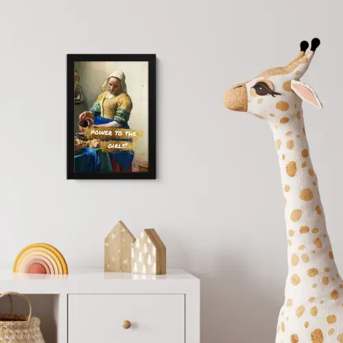Melkmeisje - Goud - Quotes - Schilderij - Oude meesters fotolijst zwart zonder passe partout klein -usfeer4_kinderkamer