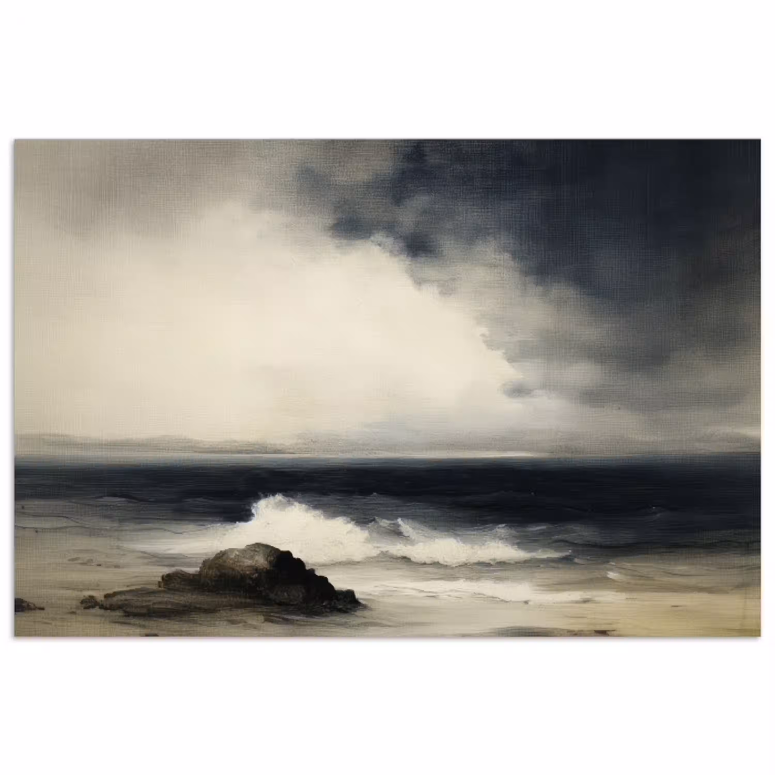 Zee - Rotsen - Storm poster papier klein -3d
