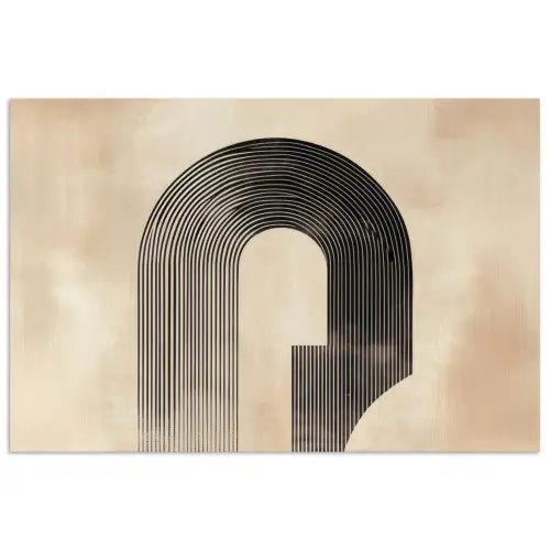 Boog -  Strepen - Minimalistisch - Zwart poster papier klein -3d