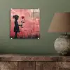 Graffiti - Meisje - Roze - Street art - Roos - Banksy plexiglas 5mm klein -sfeer3