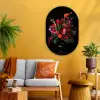 Bloemen - Boeket - Sierlijk Wandcirkel Ovaal Glas middel -sfeer4
