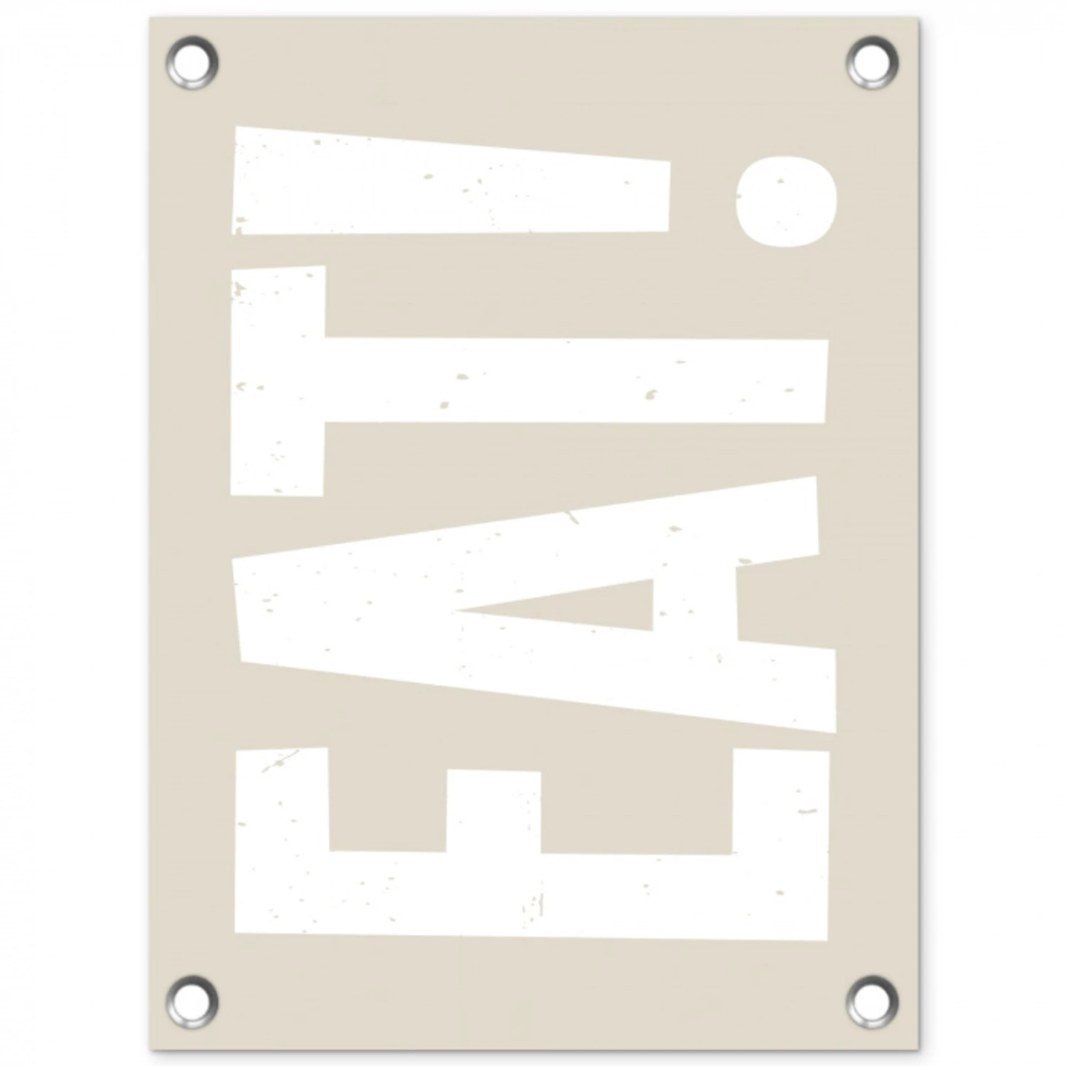 Eten - Decoratie - Beige - Wit tuinposter los doek klein -3d