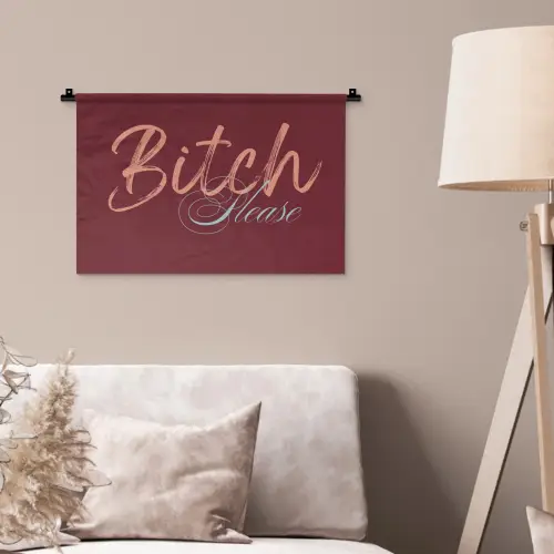 Bitch please - Rood - Blauw Wandkleed katoen klein -sfeer4