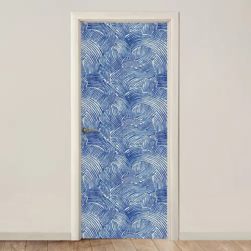 Modern - Abstract - Blauw deurposter klein 289 -3d_beige