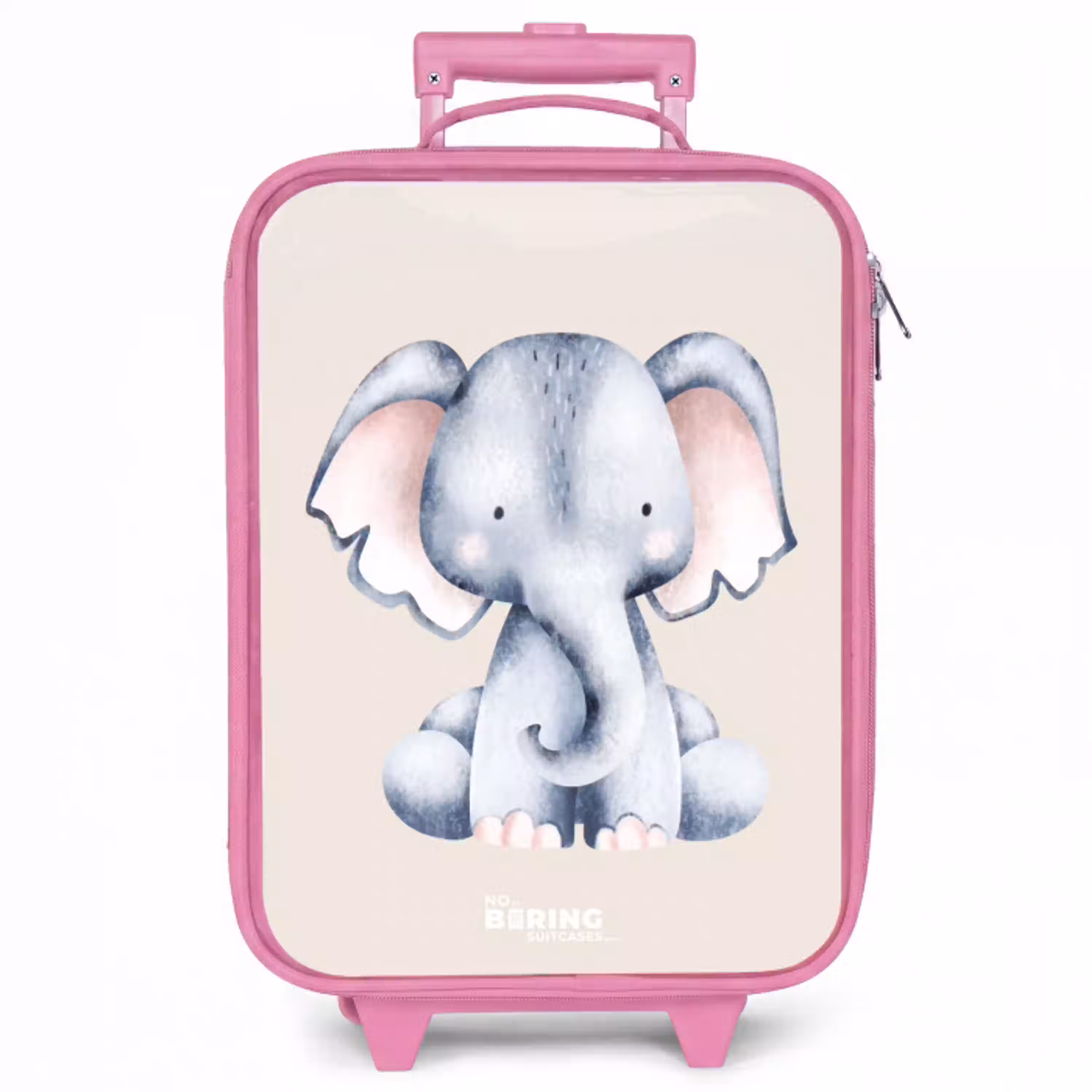 Olifant tekening tegen een beige achtergrond Kinderkoffer - Roze klein -zzz_website3d
