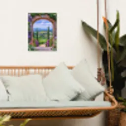 Doorkijk - Toscane - Landschap - Poort tuinposter los doek klein -sfeer7