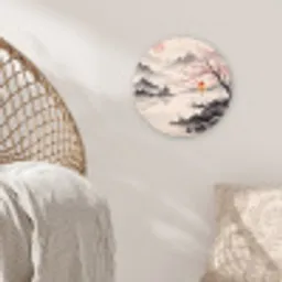 Zon - Japans - Traditioneel Wandcirkel kunststof plaat 5mm dik klein -sfeer5