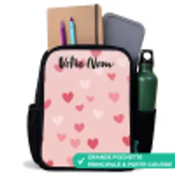 Hartjes - Patroon - Roze Rugzak - Zwart middel -inhoud_FR