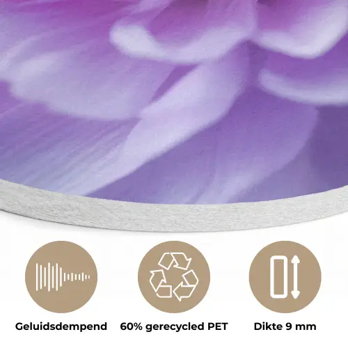 Paars - Dahlia - Dromerig Akoestische PET Vilt - Rond klein -closeup_NL