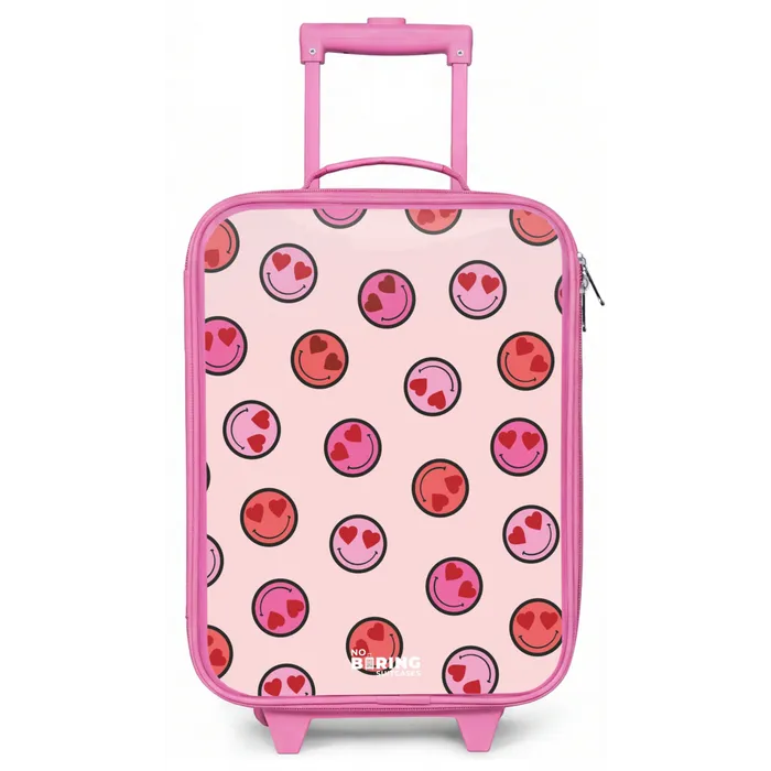 Hartje - Smiley - Patroon Kinderkoffer - Roze klein -zz3dotto