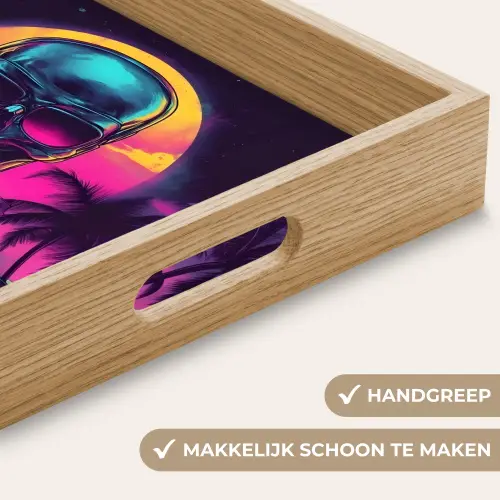 Palmbomen - Hoofd - Metallic - Zonsondergang Dienblad Rechthoek middel -USP_HandgreepNL