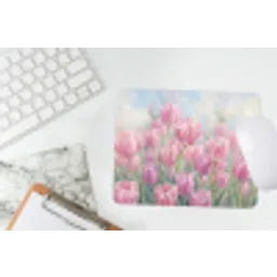 Tulpen - Veld - Lente - Roze muismat rubber klein -witbureau