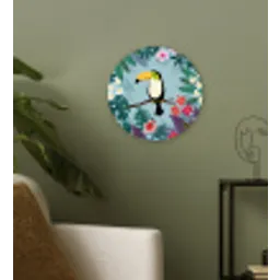 Toekan - Planten - Bloemen - Kinderen - Dieren - Kids Wandcirkel kunststof plaat 5mm dik klein -sfeer3
